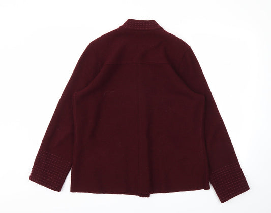 EAST Womens Red Cardigan Jumper Size 14