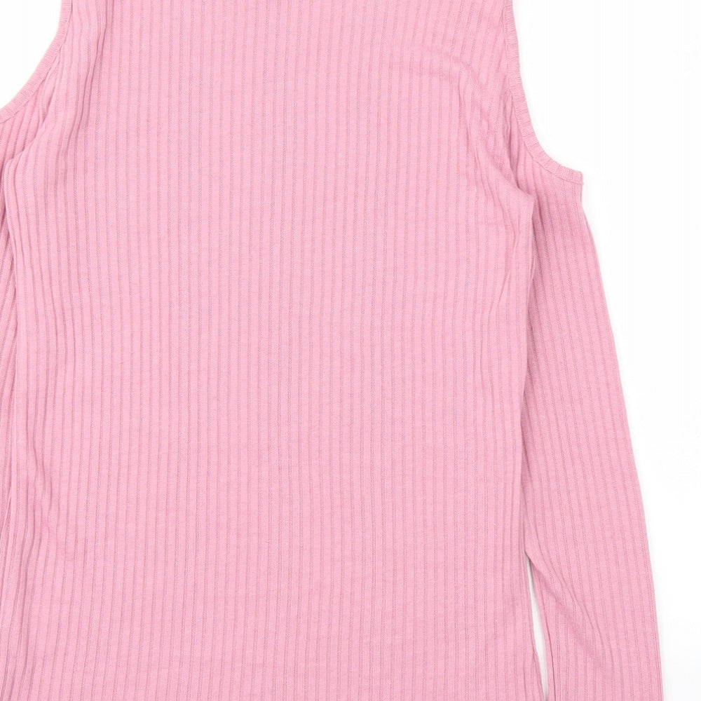 Jeuvre Womens Pink Basic T-Shirt Size 14