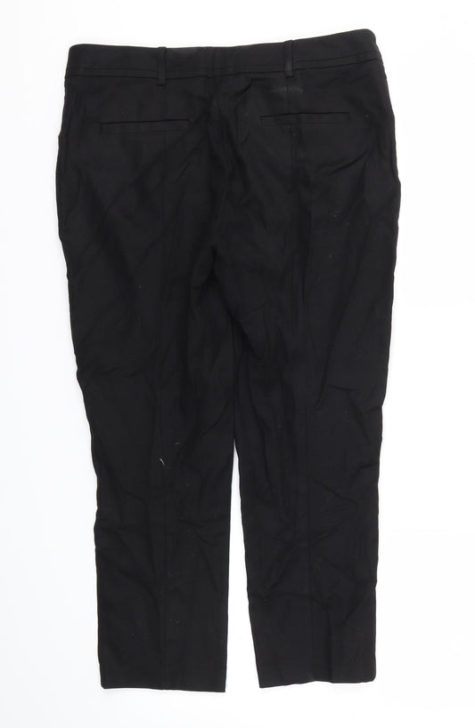 Womens UK Size 12 ASOS Regular Fit Capri Black Trousers
