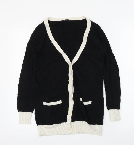Additional front view of Papaya women’s black cardigan jumper, size UK 10