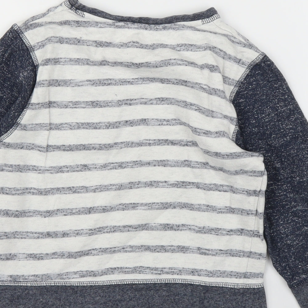 Primark Boys Blue Striped Pullover Jumper Size 5-6 Years