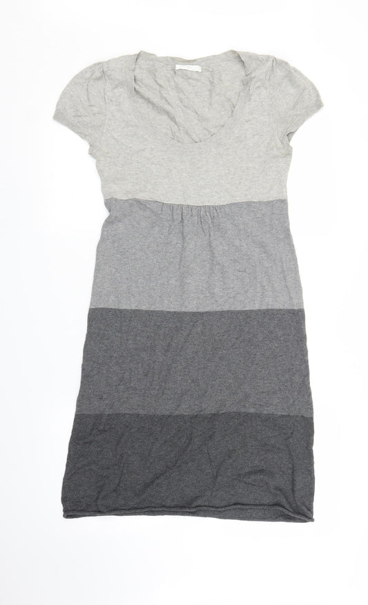 Promod Womens Grey Striped Jumper Dress Size S