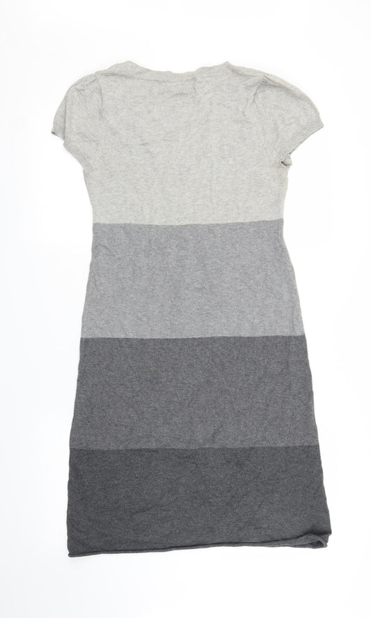 Promod Womens Grey Striped Jumper Dress Size S