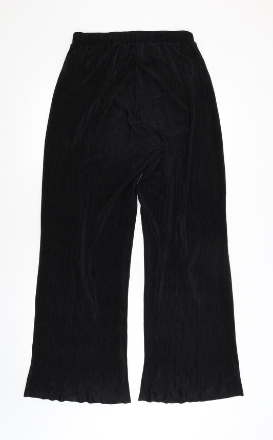 Womens UK Size 10 Preworn Regular Fit Black Trousers