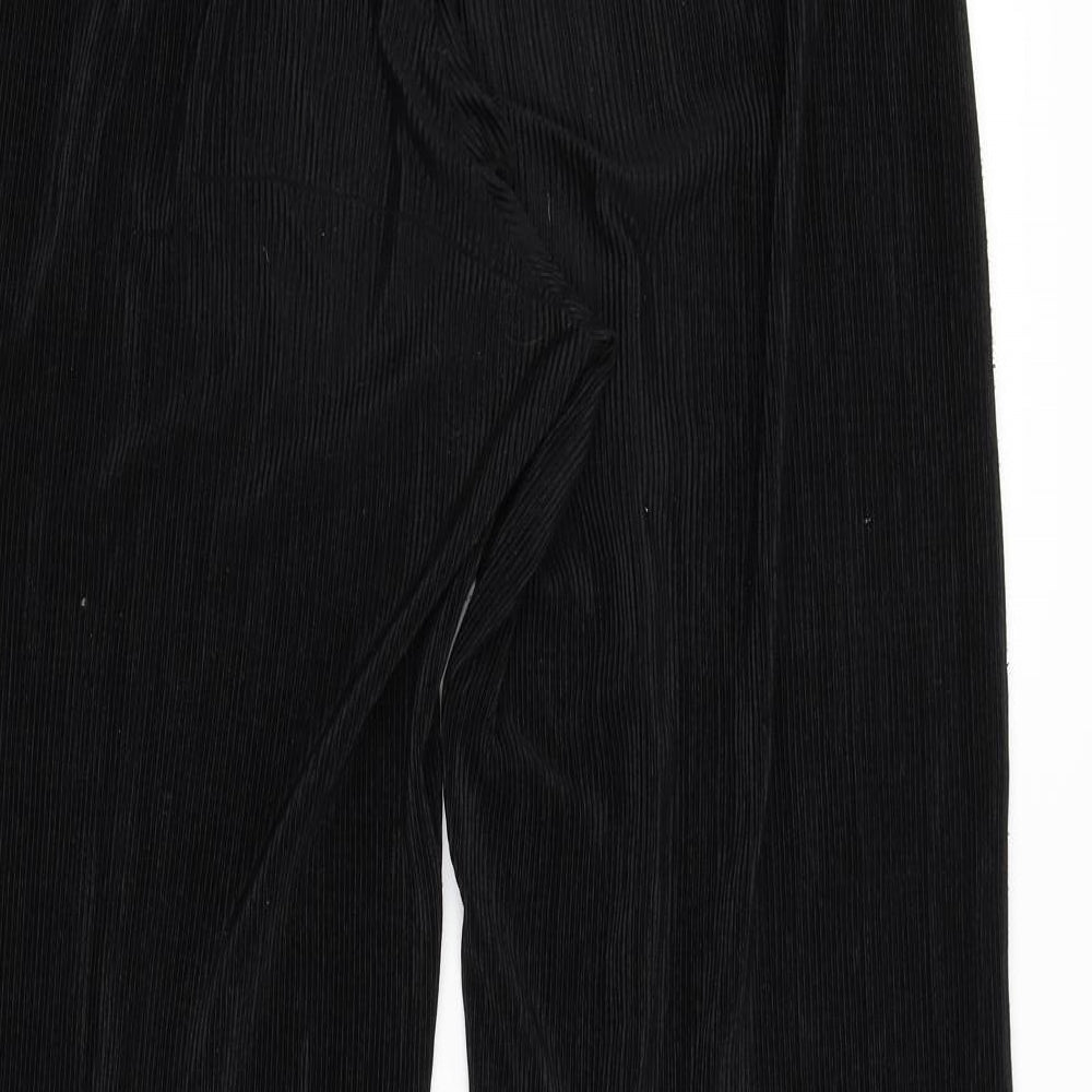 Womens UK Size 10 Preworn Regular Fit Black Trousers