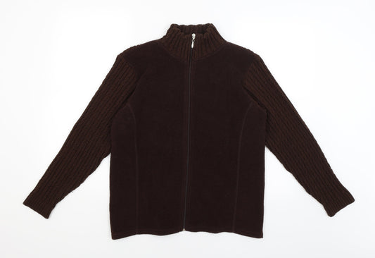 EWM Womens Brown Full Zip Jumper Size 16