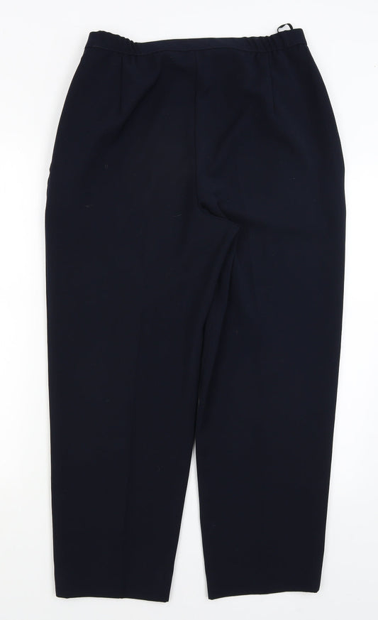 Back view of St Michael women’s blue cropped trousers, size UK 14, 25.5-inch leg