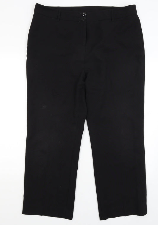 Womens UK Size 18 Anthology Regular Fit Black Trousers