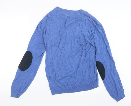 H&M Mens Blue Knit Pullover Jumper Size M