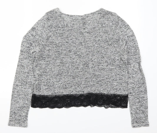 Womens UK Size M H&M Grey Basic T-Shirt