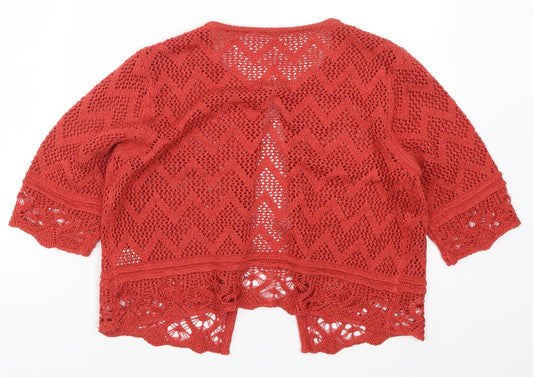 Preworn Womens Red Cardigan Jumper Size S