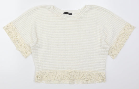 Womens UK Size 12 Atmosphere White Basic T-Shirt