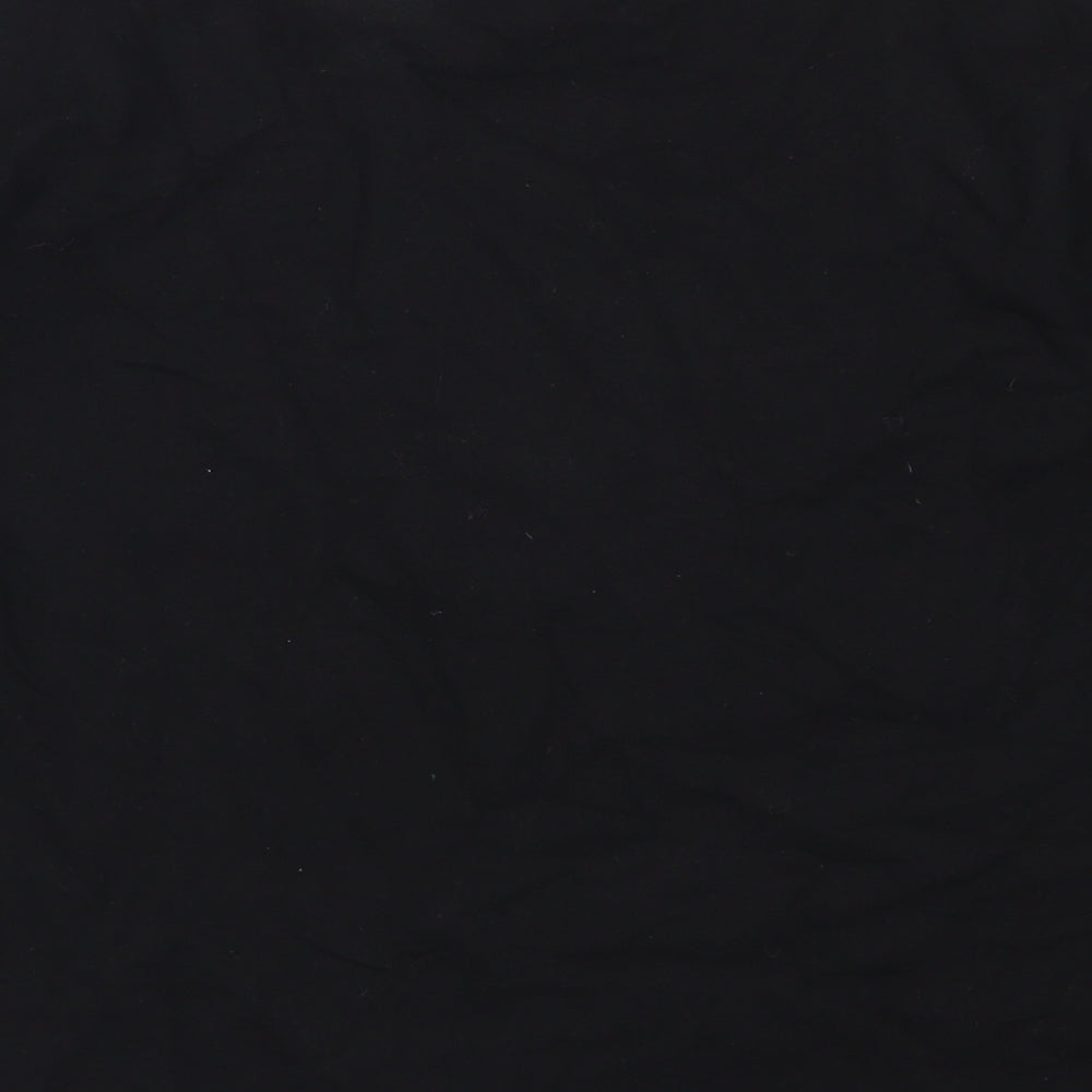 Lacony Womens Black Pullover Sweatshirt Size M - Animal Print Stripe on Arms