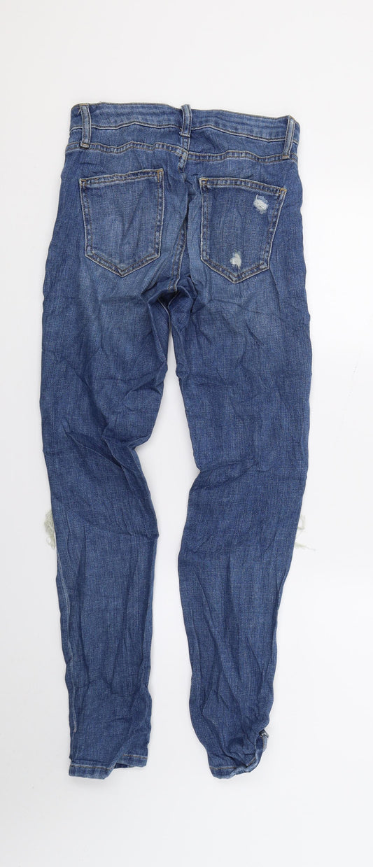 Topshop Womens Blue Denim Skinny Jeans Size 25 in L27 in