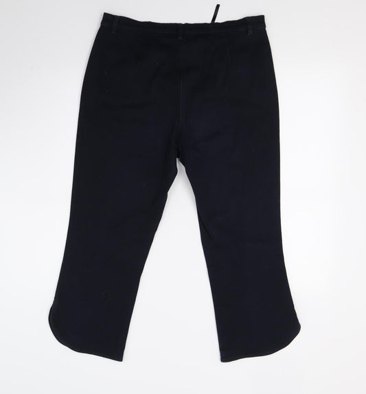 Dixie Womens Blue Denim Cropped Trousers Size 12 L20 in