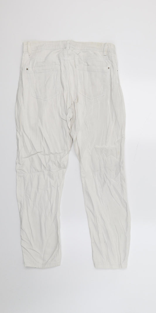 Womens UK Size 28 in Top shop Regular Fit Cropped White Jeans