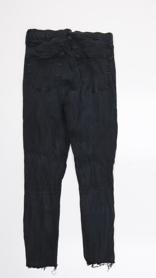 Topshop Womens Black Denim Skinny Jeans Size 27 in L23 in