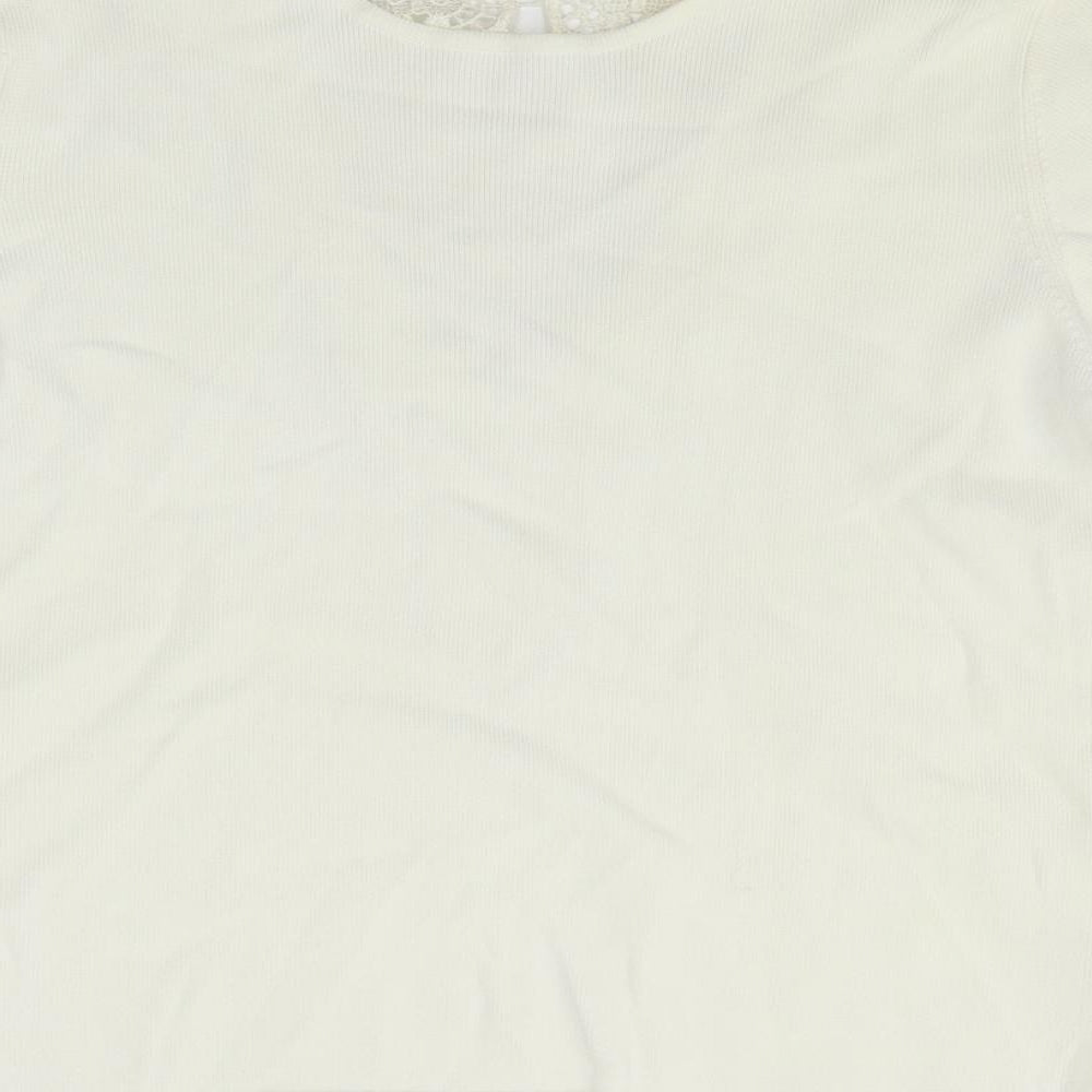 Womens UK Size M Preworn Yellow Basic T-Shirt