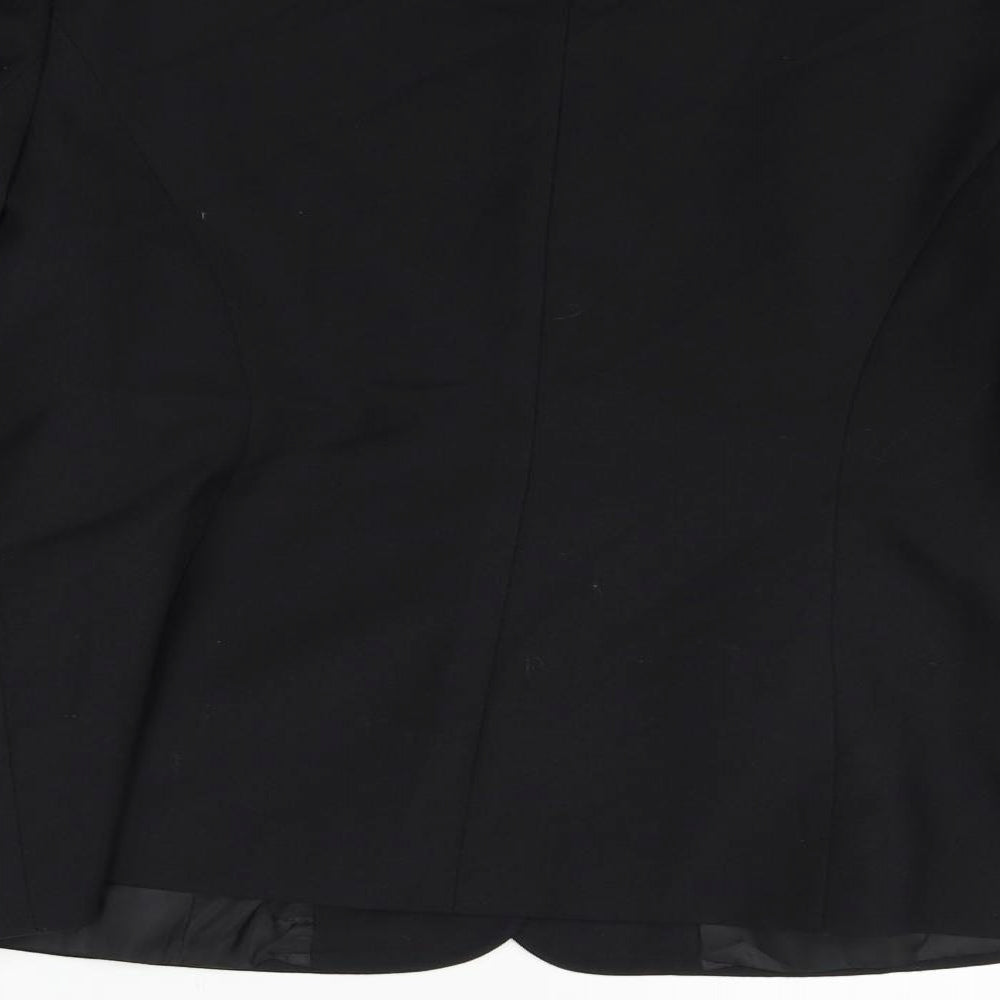 Brand and care label for C&A women’s black jacket blazer, size UK 12