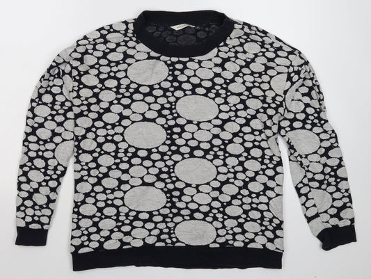 Bon a parte Womens Blue Polka Dot Pullover Sweatshirt Size M