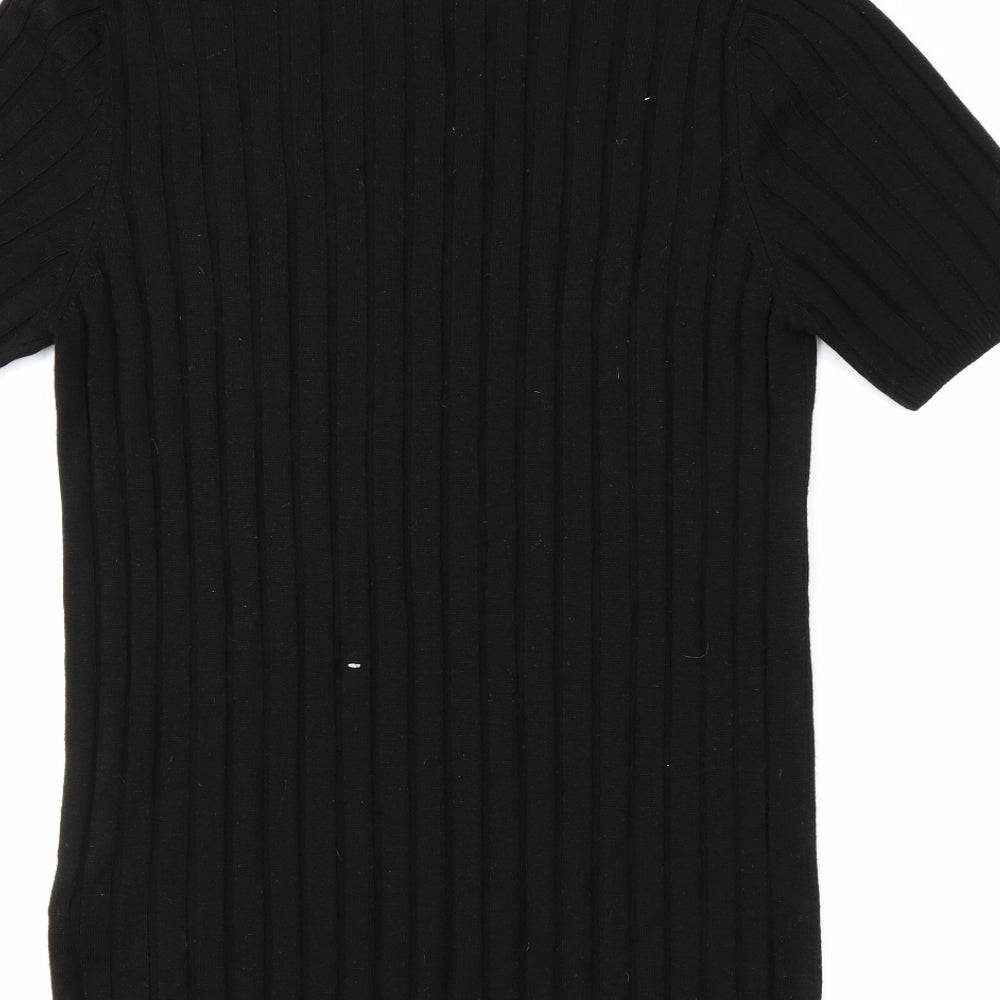 Womens UK Size M ASOS Black Tunic T-Shirt