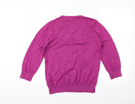 BM Womens Pink Pullover Jumper Size M