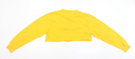 PRETTYLITTLETHING Womens Yellow Wrap Jumper Size S