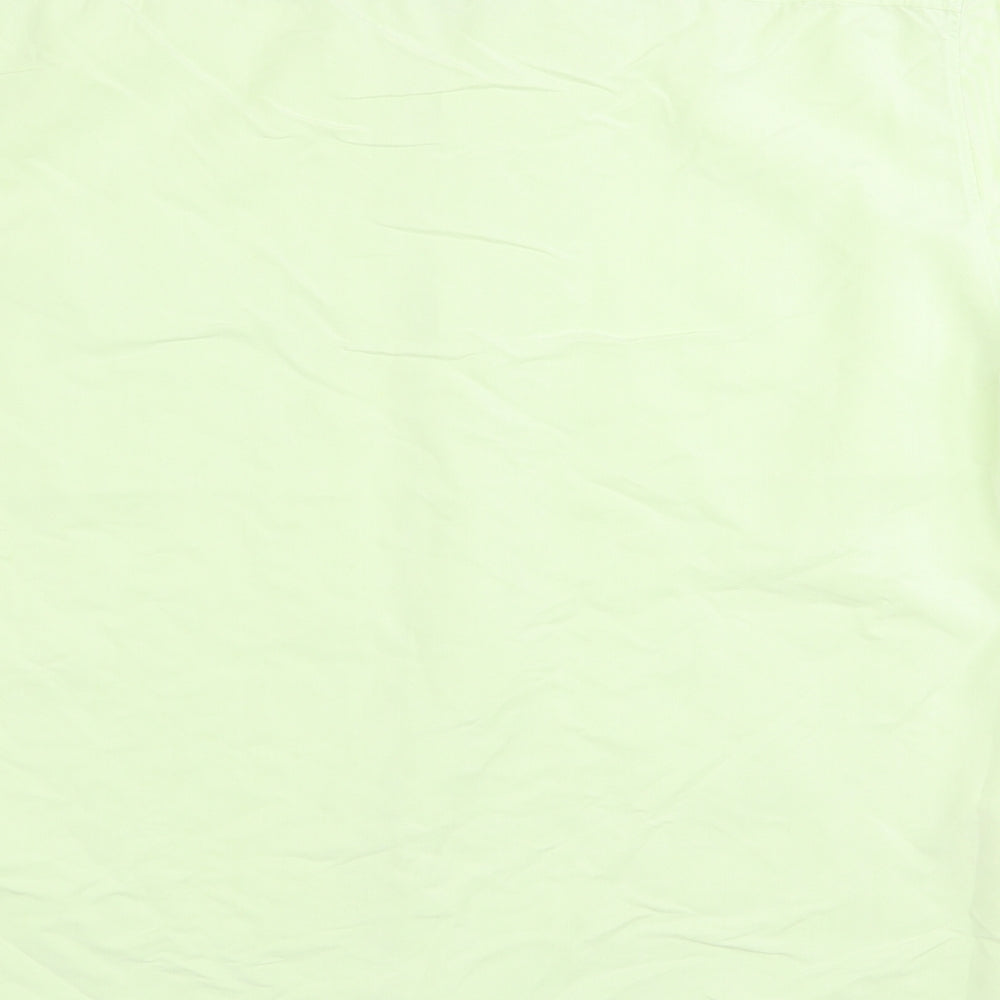 Mens UK Size M m&s Green Button-Up Short Sleeve Casual Shirt