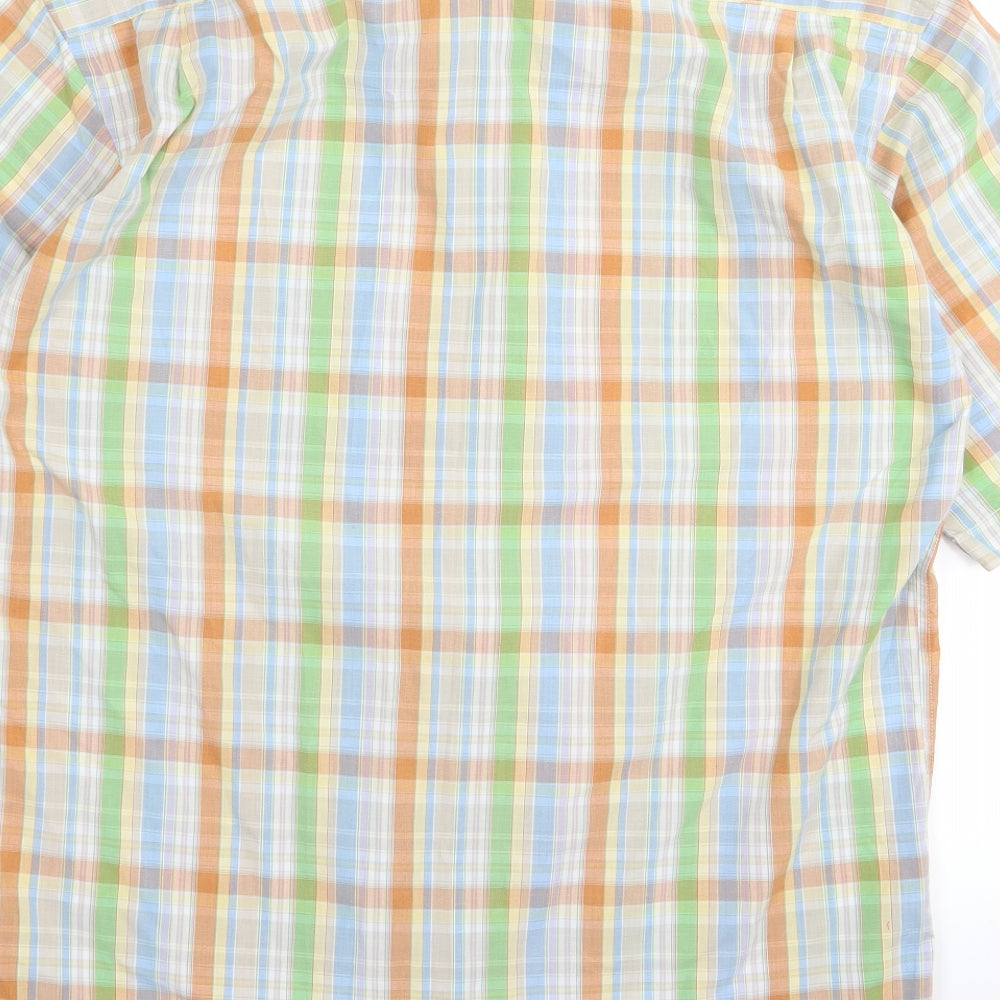 Mens UK Size 15 m&s Multicoloured Button-Up Short Sleeve Casual Shirt