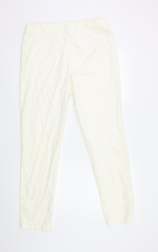 Womens UK Size 12 Preworn Regular Fit Ivory Trousers