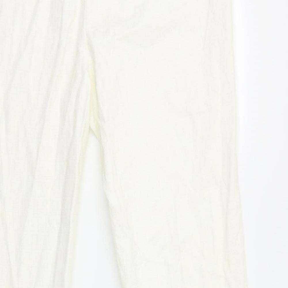 Womens UK Size 12 Preworn Regular Fit Ivory Trousers
