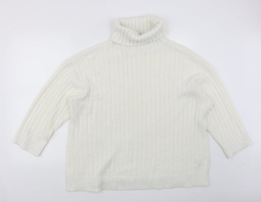 Divided Womens White Pullover Jumper Size L