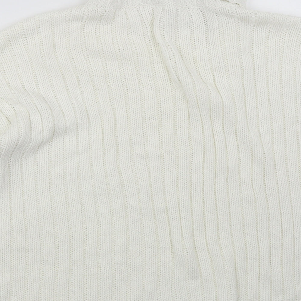 Divided Womens White Pullover Jumper Size L