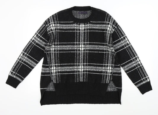Marks & Spencer Womens Black Check Pullover Jumper Size M