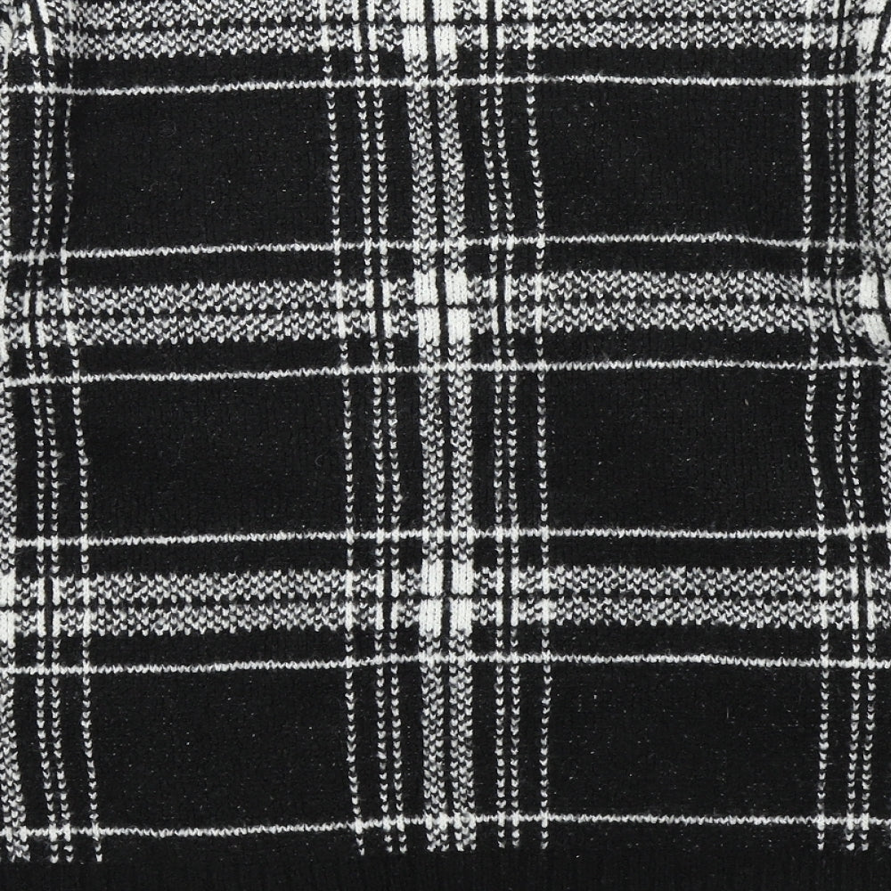 Marks & Spencer Womens Black Check Pullover Jumper Size M