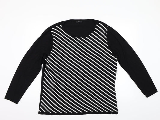 M&Co Womens Black Pullover Jumper Size 20