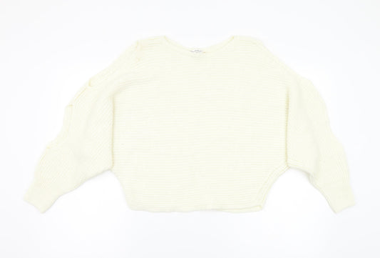 Miss Selfridge Womens Ivory Pullover Jumper Size 14 - cutout detail