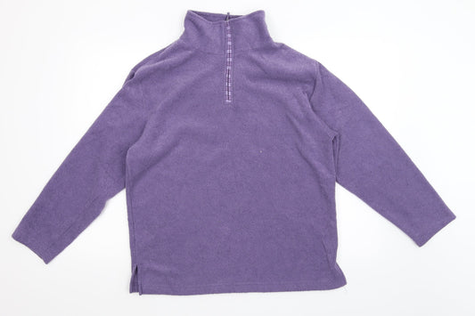 Bonmarché Womens Purple Henley Jumper Size M