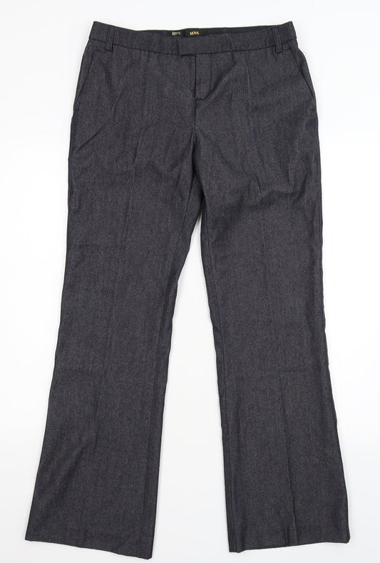 Womens UK Size 12 MNG Regular Fit Blue Trousers