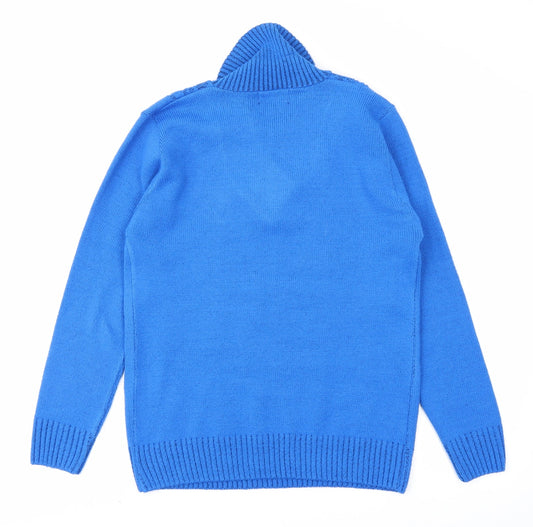 CHIC Womens Blue Pullover Jumper Size S
