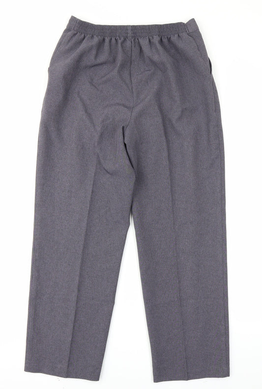 M&S Womens Blue Check Trousers Size 10 L26 in