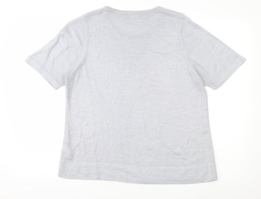 M&S Womens Grey Jersey Basic T-Shirt Size 16