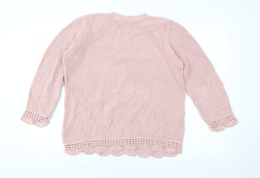 TU Womens Pink Knit Pullover Jumper Size 12