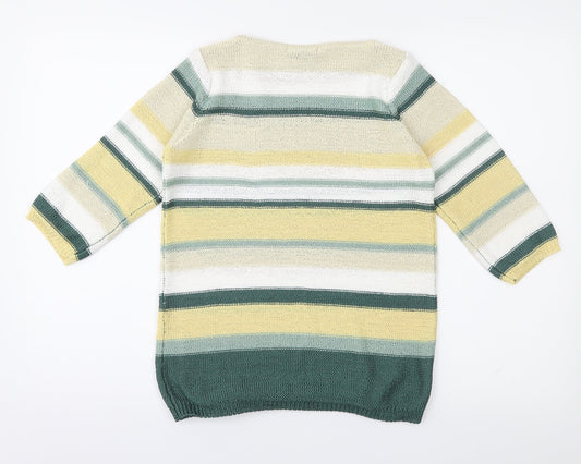 Emreco Womens Multicoloured Striped Knit Pullover Jumper Size 10