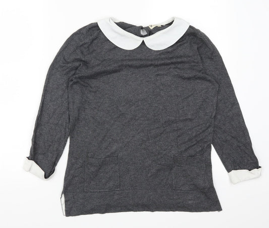Additional front view of Papaya women’s grey jumper, size UK 10