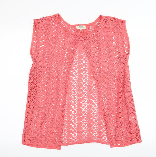 Womens UK Size 10 Papaya Pink Basic T-Shirt