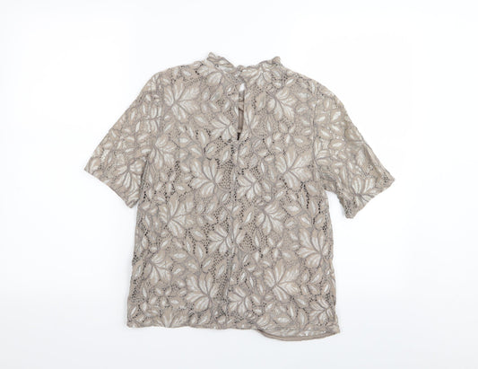 Womens UK Size 4 H&M Brown Basic Blouse