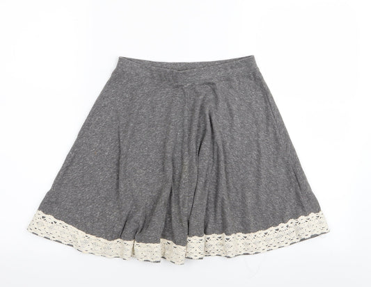 Topshop Womens Grey Flare Skirt Size 6 - Stretch waistband