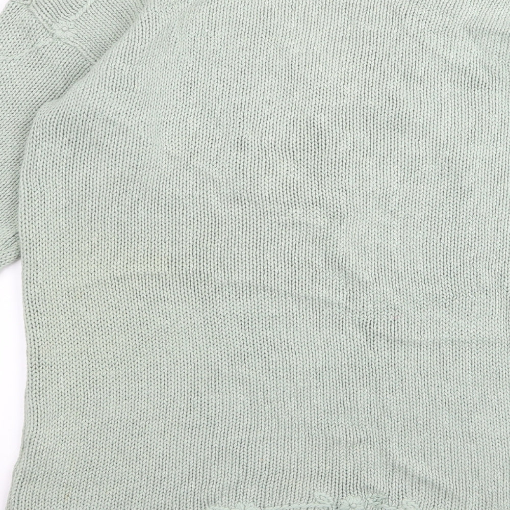 knitwear collection Womens Green Floral Pullover Jumper One Size
