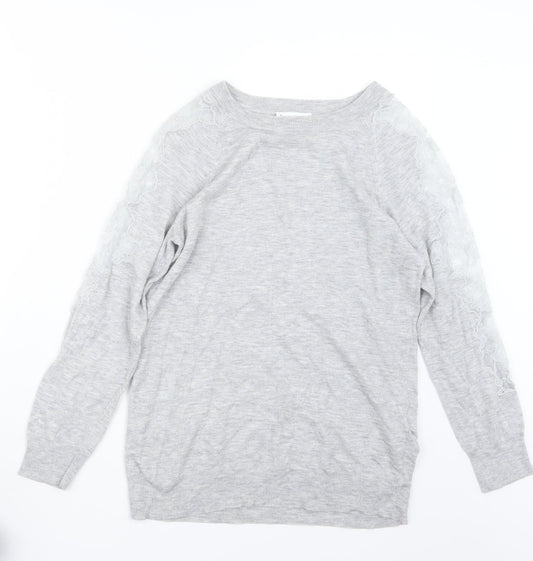 Warehouse Womens Grey Knit Pullover Jumper Size 10